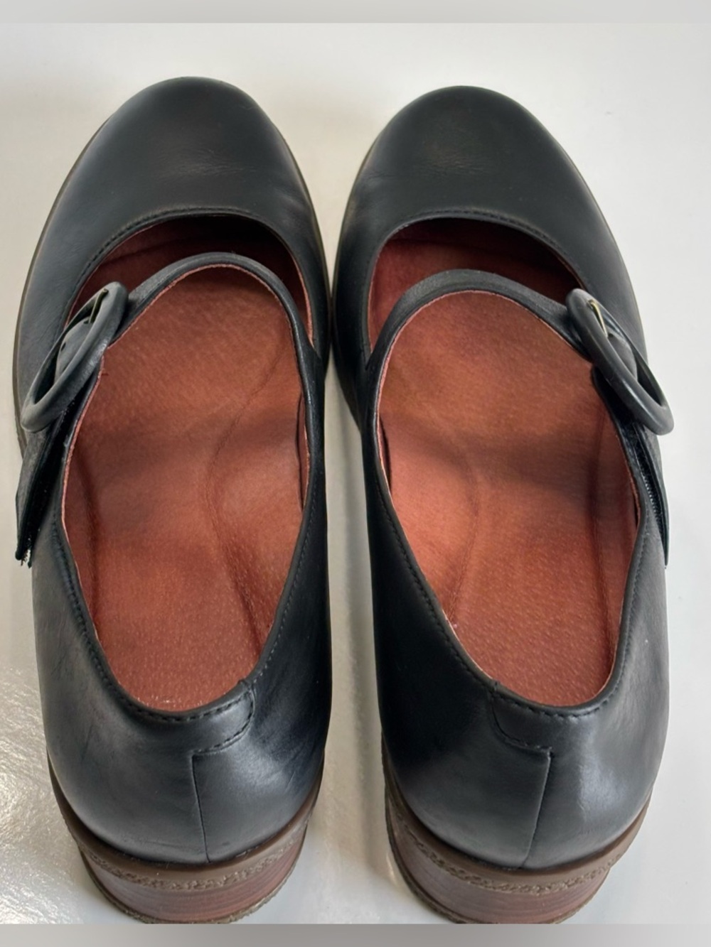 Dansko Brandy Mary Jane Burnished Black Leather Shoes Women's 9.5 Comfort Buckle - Picture 13 of 16